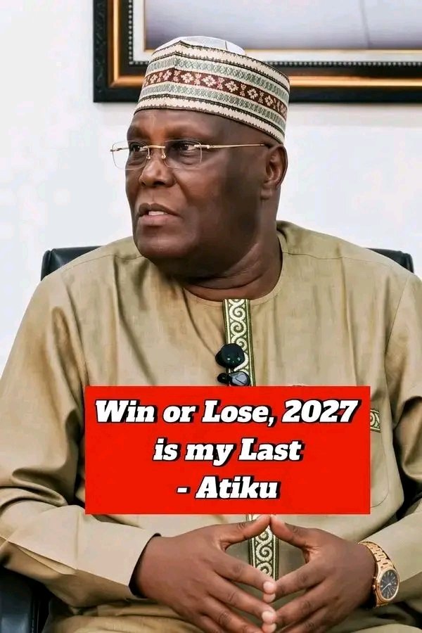 Nigerians_New's tweet photo. Atiku made five bold statements that could shake Nigeria during his media chat:

1. Whether I win or lose, 2027 will be my final presidential contest.

2. I will restore the subsidy. I initially supported its removal, but where is the money? They are even borrowing more than when we paid subsidy.

3. I don’t care if Obasanjo supports me or not. Of what value is his support?

4. Tinubu forged his certificates, and I stand by that claim. 

5. We will recover Nigeria’s stolen funds.,