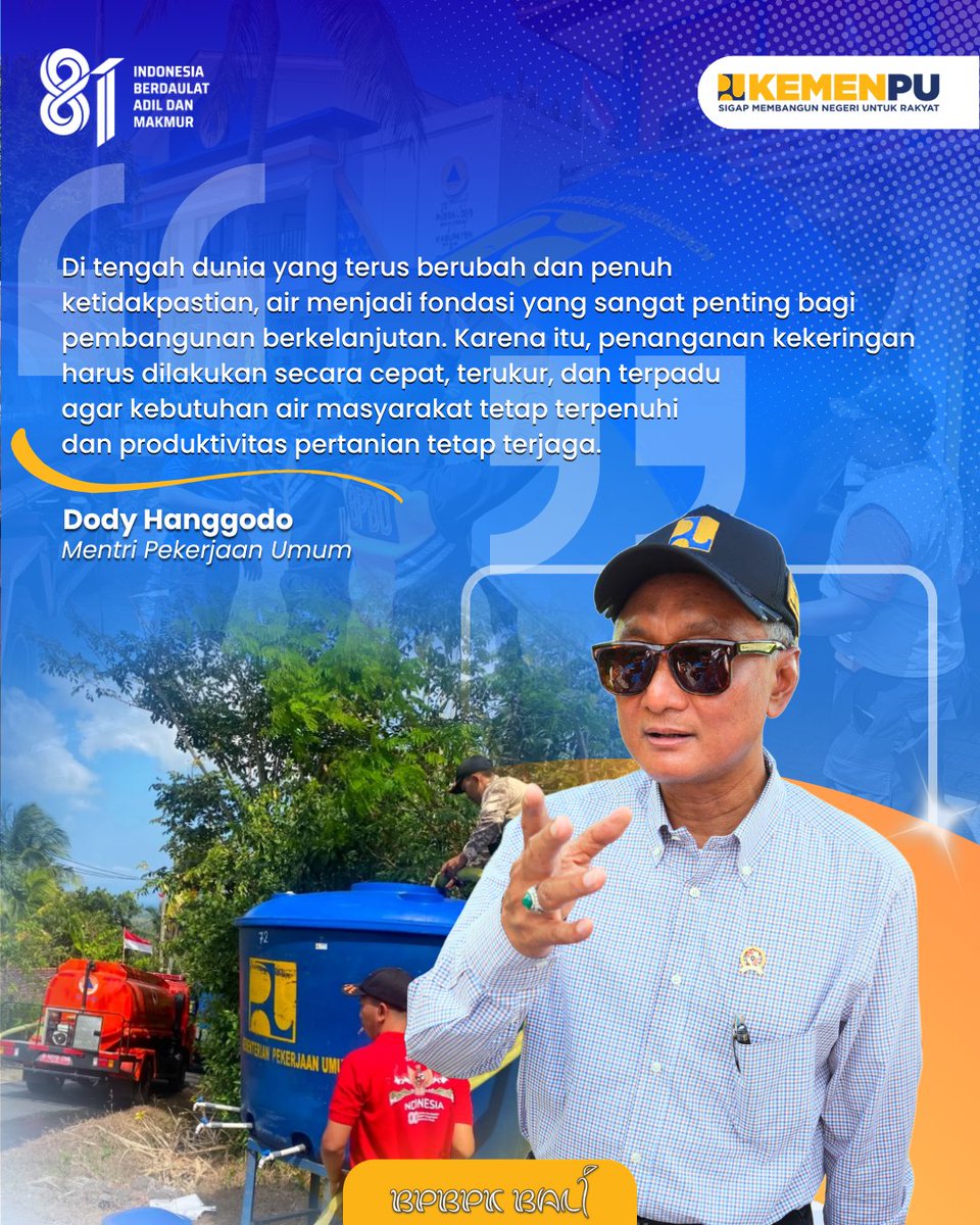 pu_ck_bali's tweet photo. AIR UNTUK JEMBRANA — KOLABORASI UNTUK WARGA TERDAMPAK KEKERINGAN
Di tengah kondisi kekeringan yang menyebabkan krisis air bersih di sejumlah wilayah Kabupaten Jembrana, kolaborasi menjadi langkah nyata untuk memastikan kebutuhan dasar masyarakat tetap terpenuhi. https://t.co/BSrYH6xjoy
