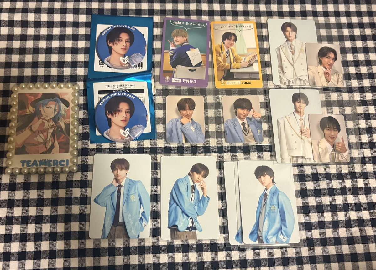 Teamerci's tweet photo. 【交換】EBiDAN THE LIVE 2026 15th Anniversary POP-UP SHOP マルイ　ポップアップ　ICEx M!lk YES!東京　トレカ

求　同異種　筒井俊明
※詳しくはツリーをご参照ください

譲　画像の山中柔太朗、曽野舜太、志賀李玖、阿久根温世、竹野世梛、山本龍人、芳賀柊斗、YUMA

↓ https://t.co/8vRlz7EWhi