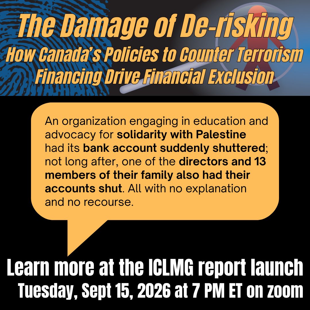 ICLMG's tweet photo. WEBINAR: Join us for "The Damage of De-risking: ICLMG report launch"
Tuesday, Sept 15, 2026, 7pm ET, online
All details & registration at https://t.co/zyTgJIwjml
Please share, invite your friends and colleagues. We hope to see you there! #cdnpoli #stopderisking https://t.co/vSFMNUS6e4