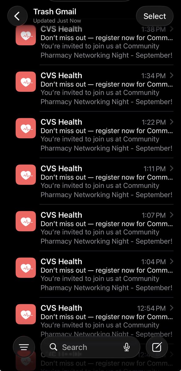 RealSchimShady's tweet photo. Probably not helping @cvspharmacy pharmacist recruitment is a dozen of the same email over the course of an hour… https://t.co/xjoo7RiCd6
