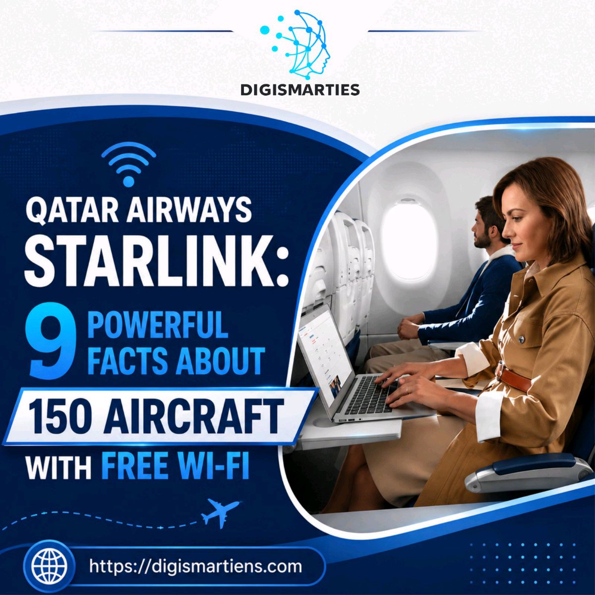 digismarties's tweet photo. Qatar Airways now has 150 widebody aircraft equipped with free Starlink Wi-Fi, offering speeds of up to 500 Mbps. More than 23 million passengers have already connected since the service launched in 2024.
#QatarAirways #Starlink #Technology #AirTravel #Digismartiens https://t.co/ZT0I8LAsrx