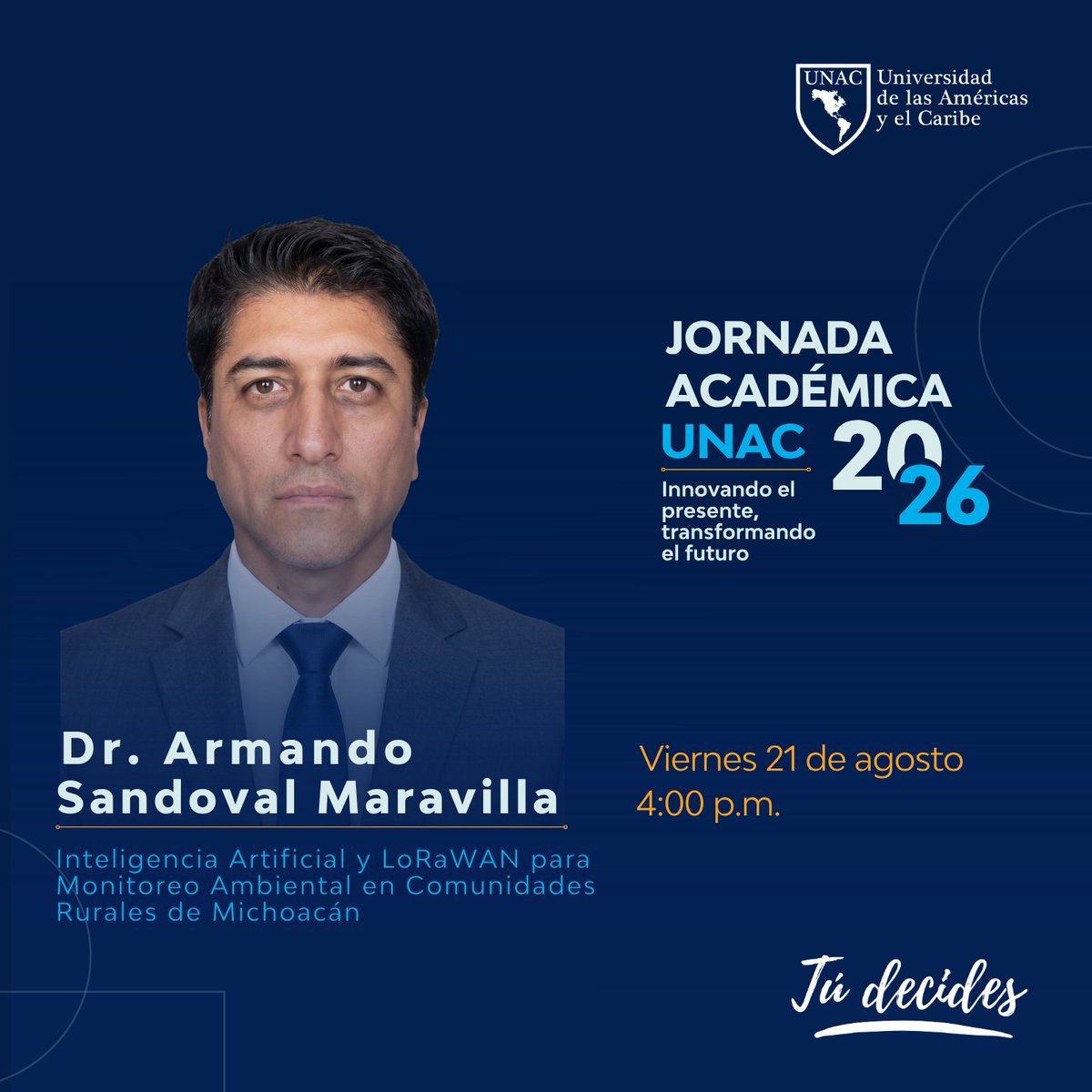UNACMexico's tweet photo. 🎓 Jornada Académica UNAC 2026

Nos complace presentar al  Dr. Armando Sandoval Maravilla, docente e investigador con más de 21 años de trayectoria y experiencia académica internacional en Argentina, Japón y Canadá.

👉 https://t.co/Z4v2hmC0Sg https://t.co/7xZQ2YYBQO