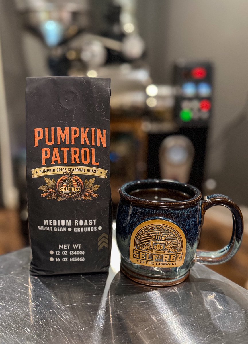 SelfRezCoffeeCo's tweet photo. 🎃☕ PUMPKIN PATROL HAS ARRIVED.

But this isn’t your typical pumpkin spice coffee.

We started where we believe every flavored coffee should start: with good coffee.

Pumpkin Patrol is specialty-grade coffee roasted in-house, then paired with our own pumpkin spice recipe using real spices and natural extracts selected to complement the coffee’s natural flavor profile, not bury it.

What it is:
☕ Specialty coffee
🎃 Our own in-house pumpkin spice recipe
🌿 Real spices and natural extracts
🔥 Small-batch roasted
🤝 Flavor built to work with the coffee

What it isn’t:
❌ Cheap coffee hidden underneath overpowering flavoring
❌ A cup where all you can taste is “pumpkin spice”
❌ Coffee taking a back seat to the flavor

We’ve said it before: we don’t flavor coffee to mask the beans. We build flavor around them.

Pumpkin Patrol was built with that same philosophy.

You’ll get the warm cinnamon, ginger, nutmeg, clove and allspice you expect from pumpkin spice, while still drinking a cup that tastes like coffee.

Oh, and before someone asks…

There’s no actual pumpkin in pumpkin spice. 😂

🎃 Pumpkin Patrol is officially here.