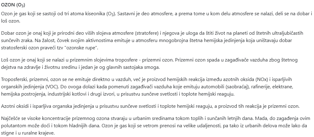 eXtreme_ECOlogy's tweet photo. Na 12 mernih mesta u državnom monitoringu, prizemni ozon (O3) je iznad granične vrednosti (180µg/m3). Sve stanice se nalaze u Beogradu. 

Na slikama je dat i prikaz uticaja visokih koncentracija prizemnog ozona na zdravlje ljudi i način nastanka. https://t.co/JMmXZuFQU2