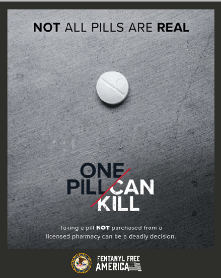 USAO_WDLA's tweet photo. “Counterfeit pill cases often begin with a single pill that leads to a tragic outcome. These cases show how dangerous fentanyl-laced pills really are.” — U.S. Attorney Zachary A. Keller. #OnePillCanKill The Department of Justice offers a quick, easy link to report drug trafficking. See it, report it. Save a life. This is how: https://t.co/56nrpKZ7Vr