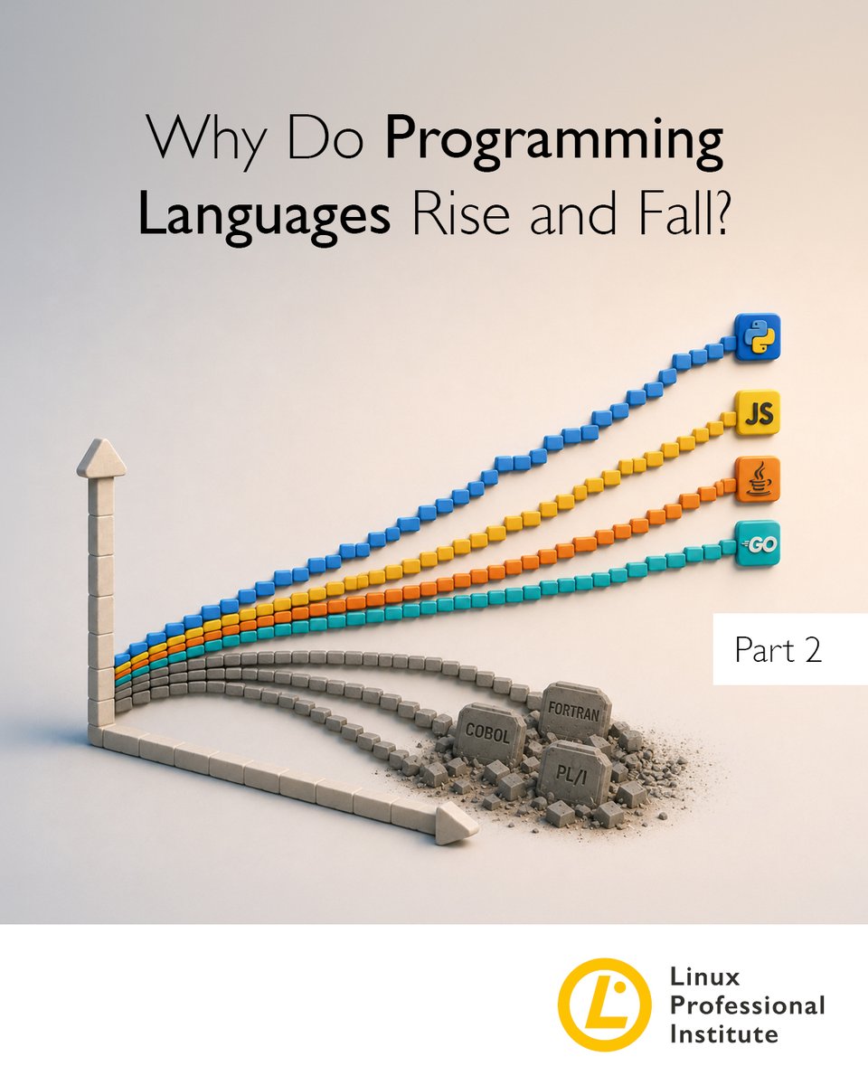 LPIConnect's tweet photo. Not every #programminglanguage with strong backing becomes a long-term success. 🤔
In Part 2 of this series from @praxagora, discover why languages like #Pascal, Objective-C, PL/I, #Ada, Ruby, & #Tcl lost momentum while others endured 👇
https://t.co/WjCZhrhVPJ
#LPI #coding https://t.co/PfzktZLtVf
