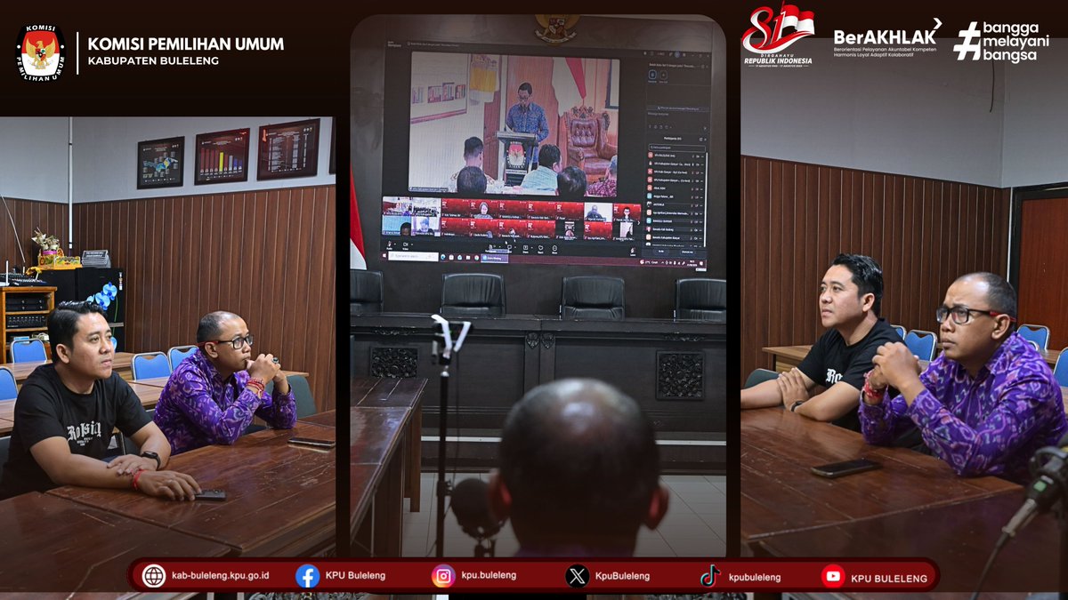 BulelengKpu's tweet photo. #TemanPemilih, KPU Kabupaten Buleleng mengikuti Bedah Buku Seri II yang diselenggarakan oleh KPU Kabupaten Gianyar secara daring melalui Zoom Meeting, Jumat (21/8/2026)-- https://t.co/xJb4sMPojW