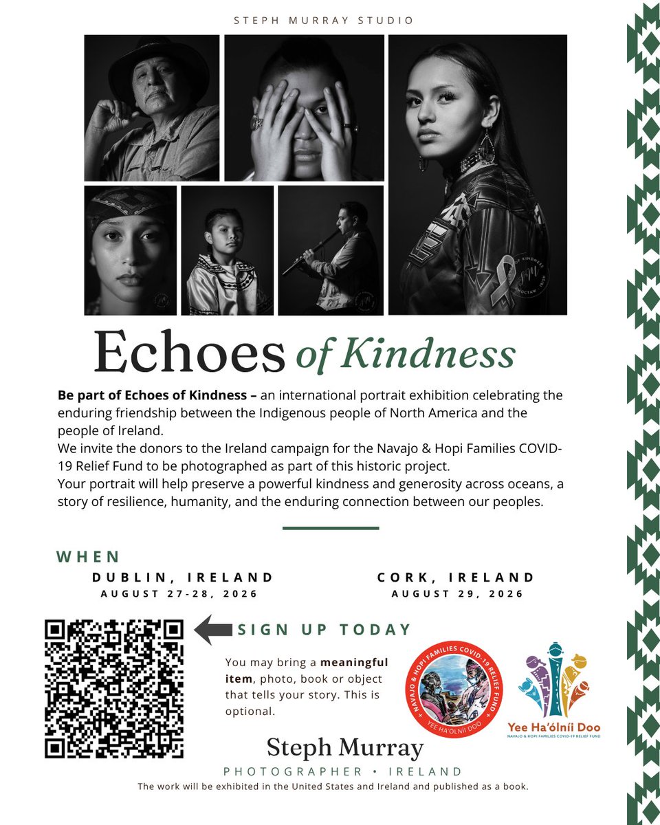 NaomiOhReally's tweet photo. Do you remember when a fundraising campaign for the Navajo and Hopi people went viral during the pandemic, as people recalled the generosity of native Americans to Irish people during the famine?
If you were one of those who donated - you are invited to have your photo taken … https://t.co/kzqVQDGdq0