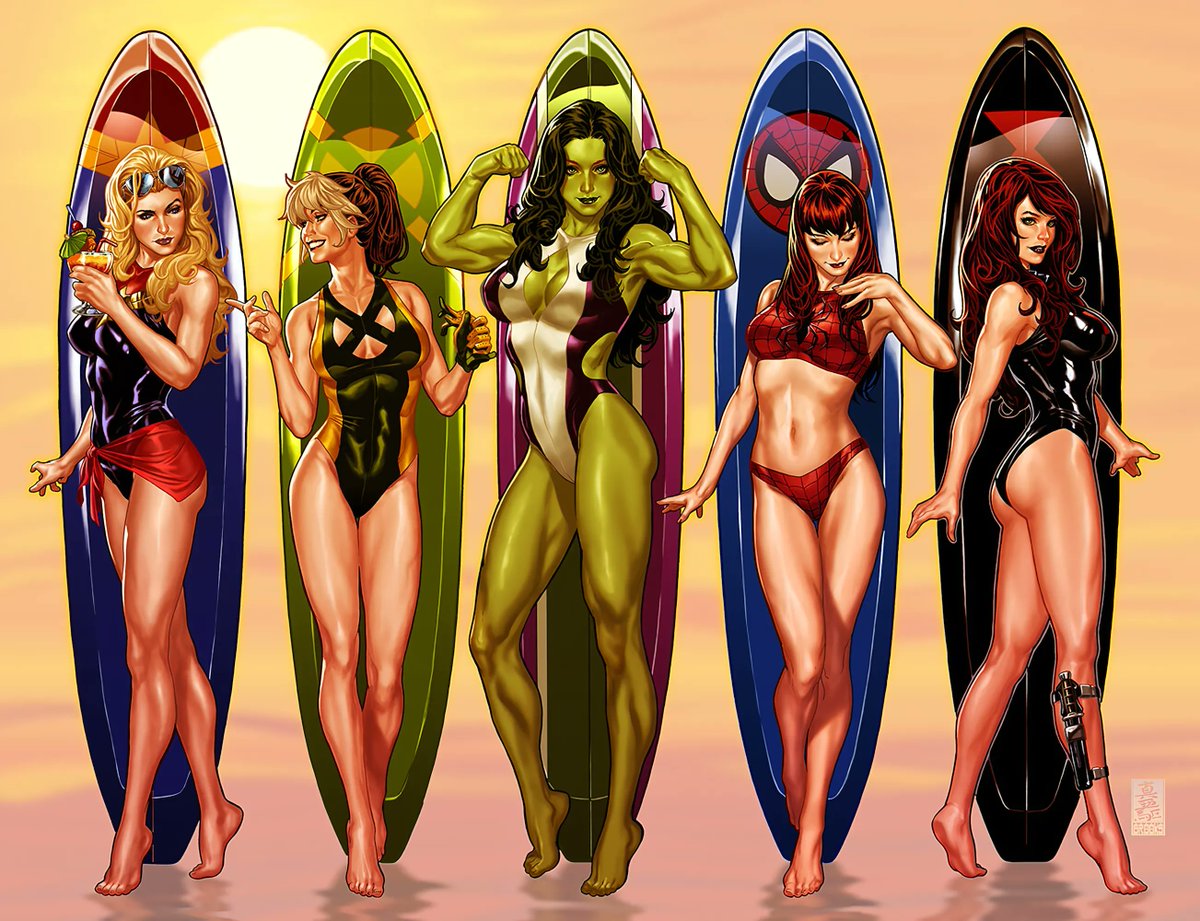 ArtShareHQ's tweet photo. 🌊 illustration / Marvel · "Beach Day"

— Mark Brooks https://t.co/Jnll5oqoVA