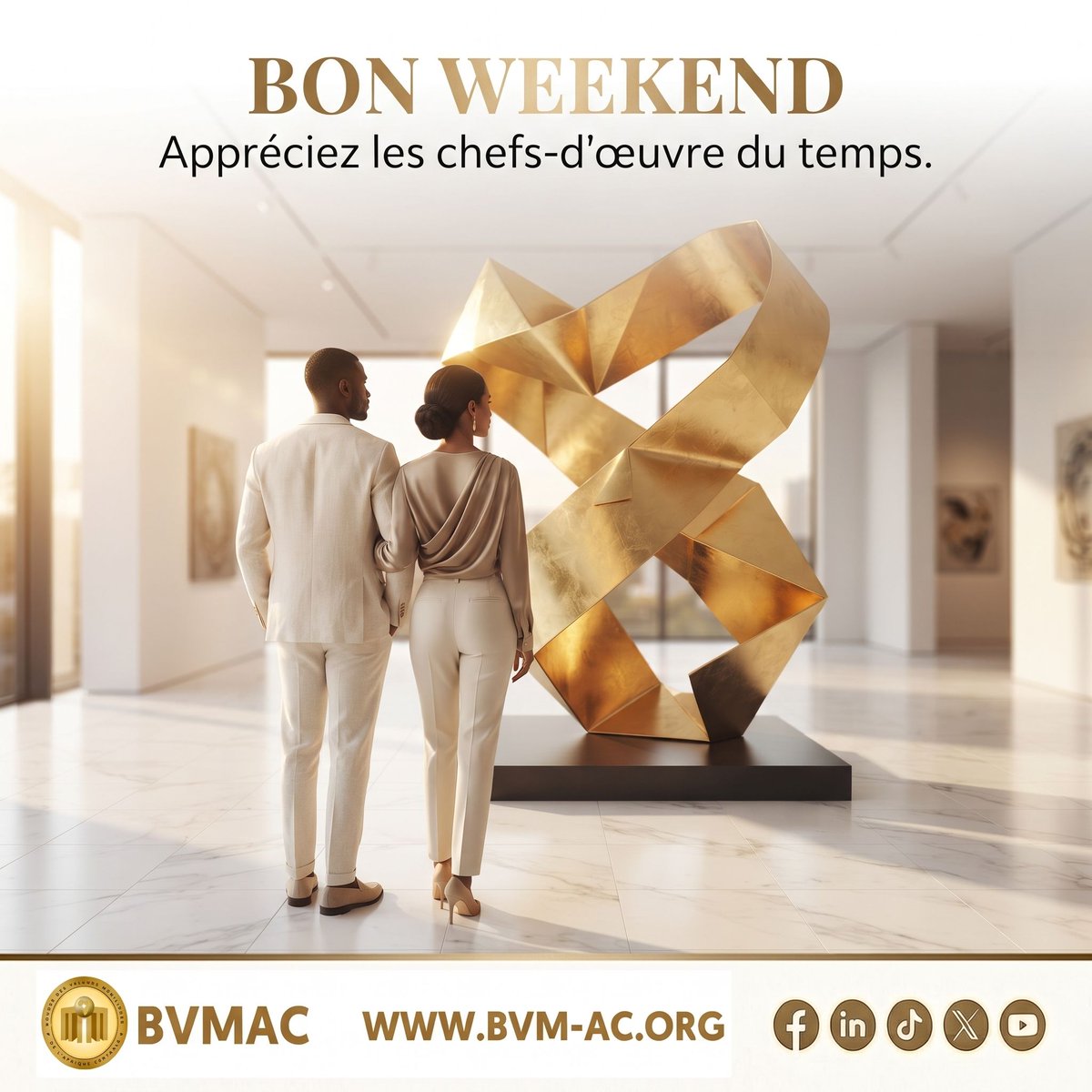 BvmacOfficiel's tweet photo. Le temps est le créateur ultime de valeur, dans l'art comme dans l'investissement. 🏛️
Profitez de ce week-end pour admirer les chefs-d'œuvre du temps et vous ressourcer. Bon repos ! 🎨 #BVMAC #Weekend #Art #CEMAC https://t.co/PS4nTQCtnC