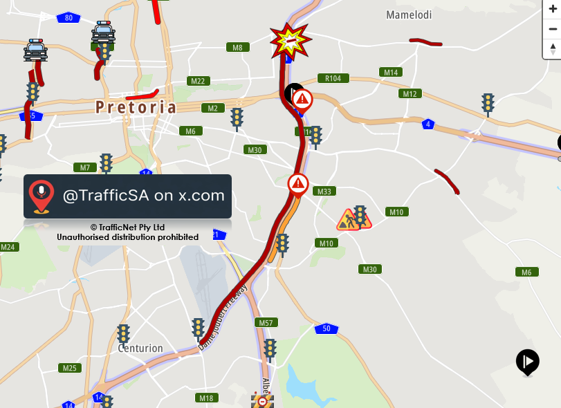 TrafficSA's tweet photo. Pretoria - N1 North https://t.co/jikDtv6hnq