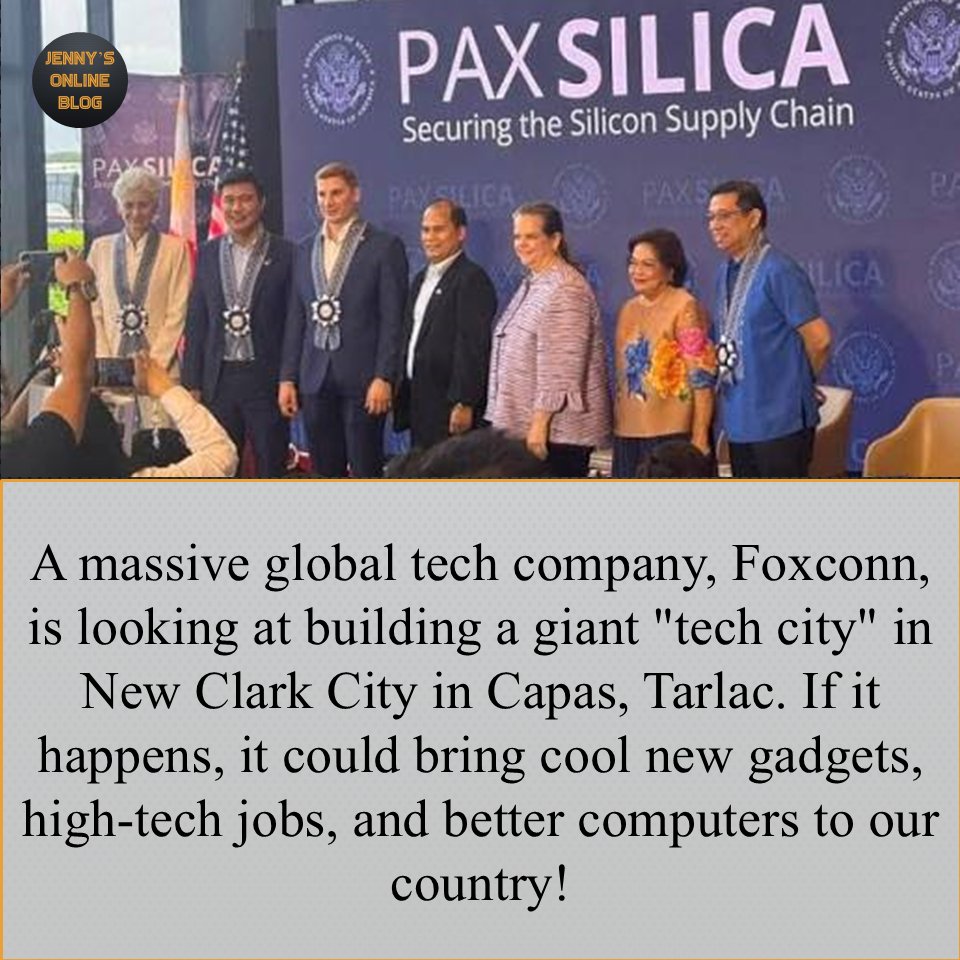 JheckPlays's tweet photo. Big things are coming! 🇵🇭 Foxconn, the company that makes many of the world’s gadgets, is eyeing a new "tech city" in New Clark City. It could bring AI, robots, and cool new jobs to the Philippines! 🤖🚀 #Philippines #Tech #Foxconn #Future https://t.co/Fo8f2W4LCV