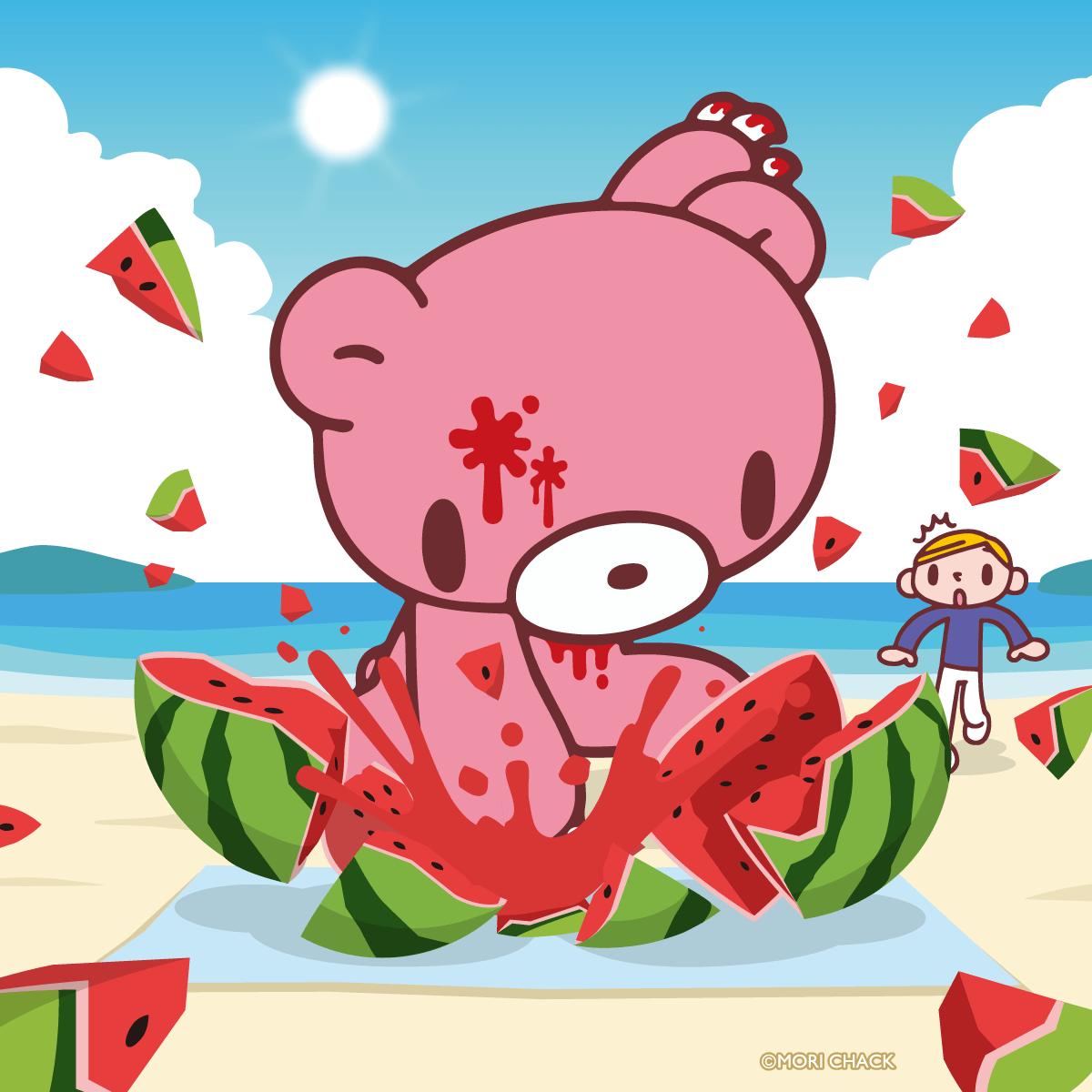official_gloomy's tweet photo. スイカ割り…？
#地球は無事
#グルーミー
#いたずらぐまのグルーミー
#gloomybear https://t.co/KTCbyoMCJv