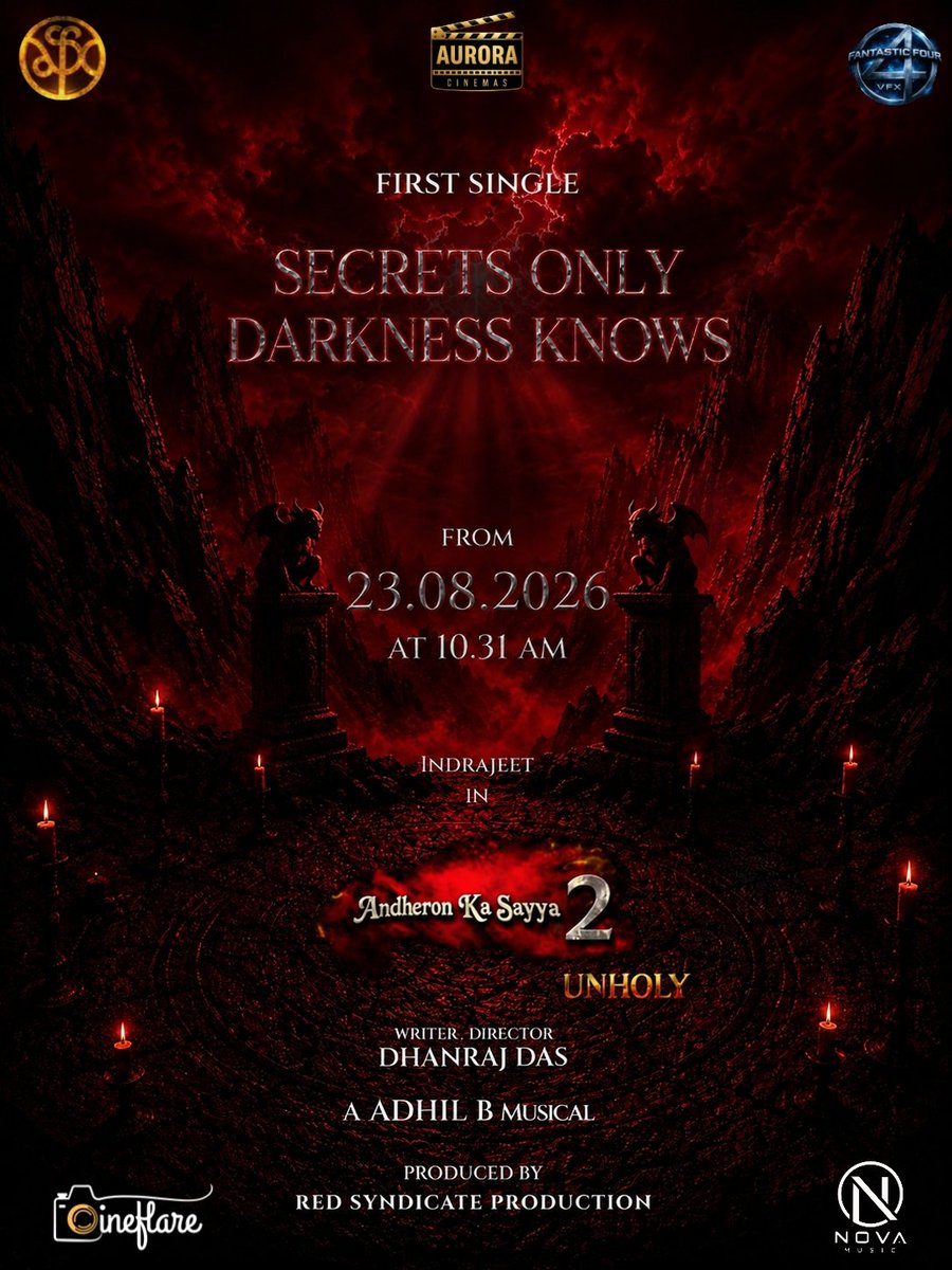 DhanrajDasFilms's tweet photo. 🩸 The darkness speaks.
🎵 Secrets Only Darkness Knows
23.08.2026 | 10:31 AM 🕯️

#AndheronKaSayya2 #Unholy https://t.co/i4QtAUNDPF
