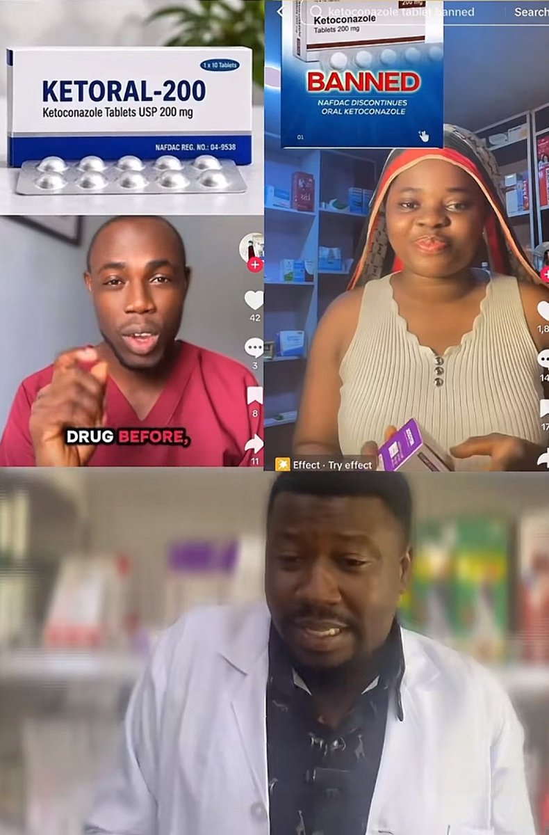 TalkSmartpoliti's tweet photo. @muhammadpate @officialABAT USA ban this drug: Ketoral-200, since 2013 and it being on Nigeria shelves for over 2 decades, the rate of kidney and liver damaged is beyond explanation all bcos these modafucka planted Slave puppets allows it @muhammadpate now these planting to get rid of FARM SEEDS, OMG, TRY! https://t.co/W4XOYx2zvM
