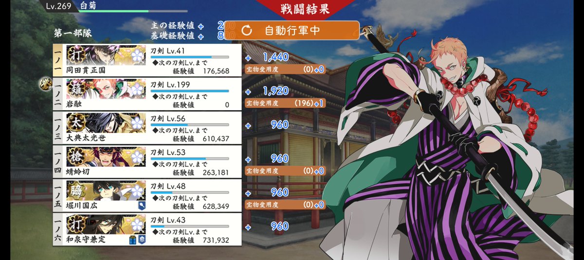 moch_siro's tweet photo. 平均Lv40の極編成だけど8面も出来ないことも無い。
でもボスマス行っちゃうと刀装剥げるし、運が悪いと軽傷なっちゃう。 https://t.co/aSrGeQybJ7