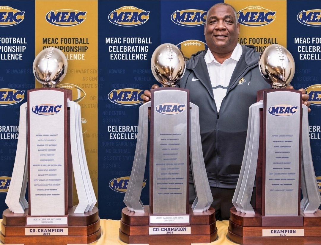 HBCUSports1's tweet photo. Congratulations to Rod Broadway, former North Carolina A&amp;T Head Football Coach on being selected for induction into the MEAC Hall of Fame https://t.co/Cab6339KOl