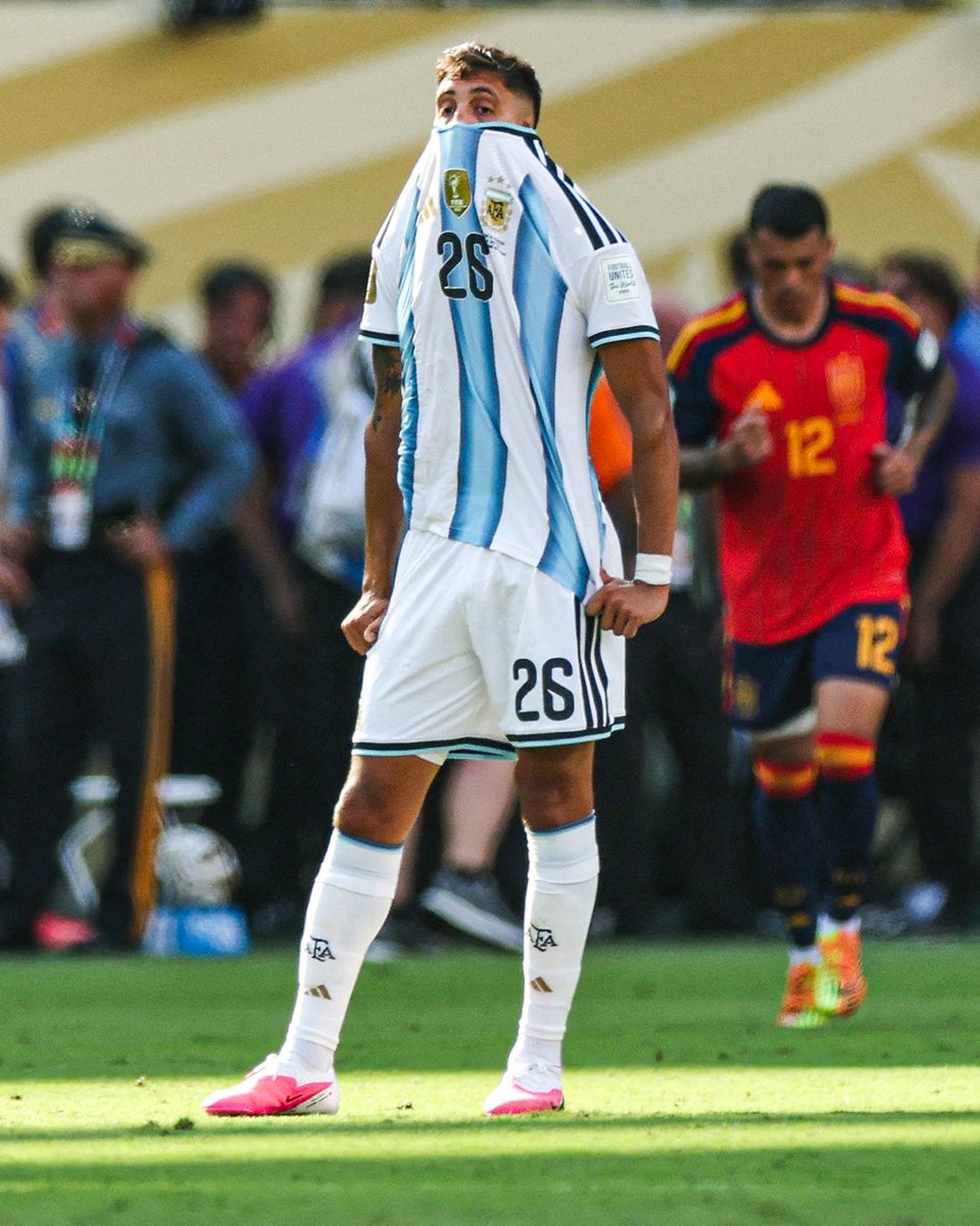 brfootball's tweet photo. FIFA have confirmed the following punishments for the fighting that followed Argentina's World Cup final defeat to Spain in July:

Leandro Paredes—10-match ban and $90k fine
Nahuel Molina—seven-match ban and $90k fine
Thiago Almada—one-match ban and $30k fine
Pablo Martín Gavira—one-match ban and $30k fine
Roberto Ayala (team official)—three-match ban and $30k fine

Argentina will also have to play their next two home games in front of a limited number of fans (50%).