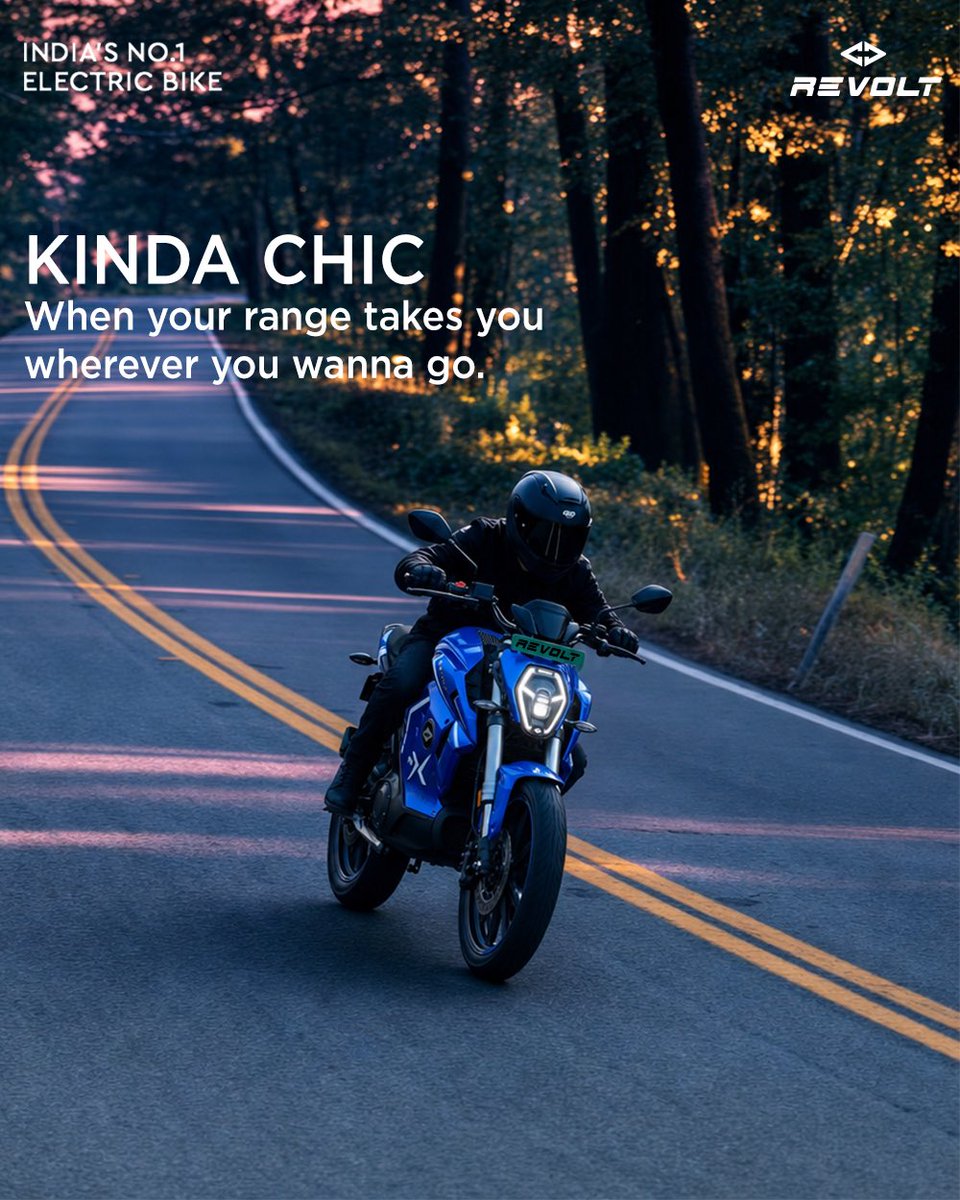 RevoltMotorsIN's tweet photo. Kinda chic to have Indiaβs No.1 Electric Bike and never have to choose between range, performance or convenience.
#RevoltMotors #RVX #Trending https://t.co/jDTdnmMLs7
