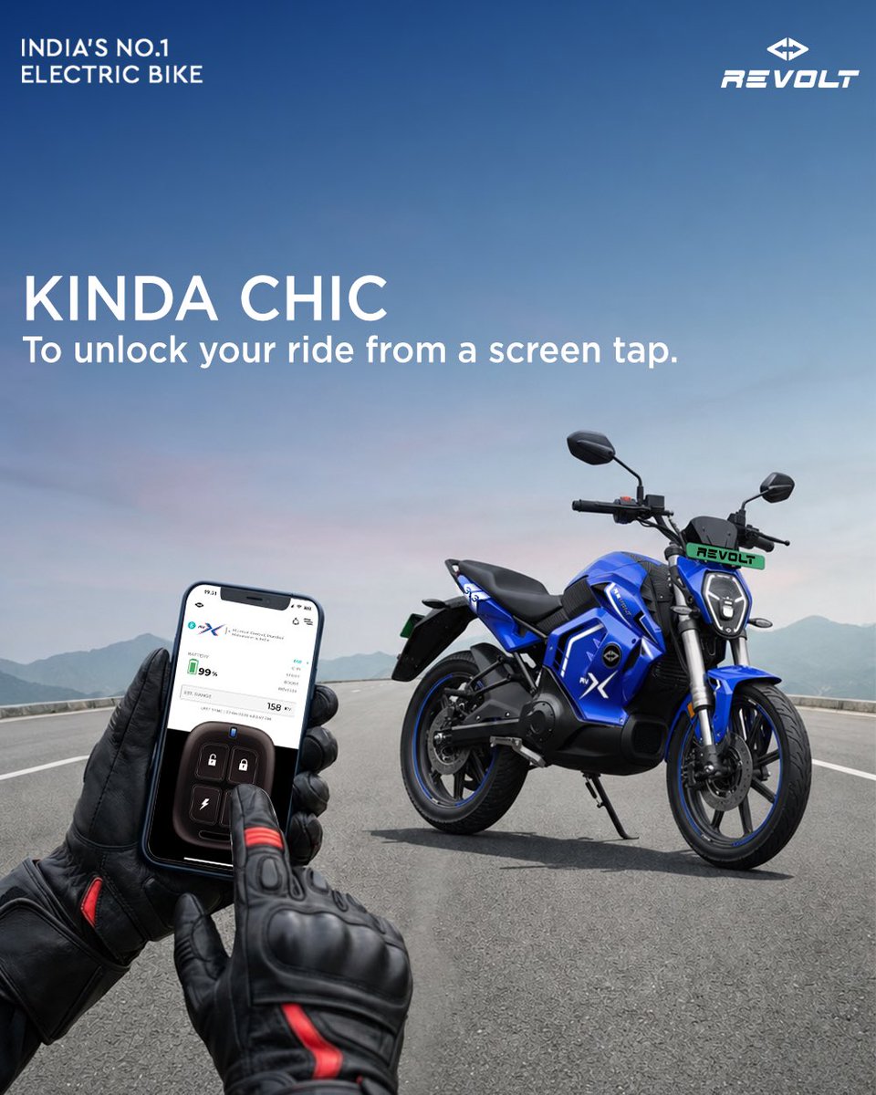 RevoltMotorsIN's tweet photo. Kinda chic to have Indiaβs No.1 Electric Bike and never have to choose between range, performance or convenience.
#RevoltMotors #RVX #Trending https://t.co/jDTdnmMLs7