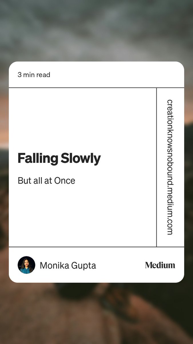 monikagupta259's tweet photo. If you love music, listen to this song.
It tells a dark night that there is a thing called the sun, and if you’d be patient enough, you’ll see it.
#fallingslowly #music #MusicIsLife
Read “Falling Slowly“ by Monika Gupta on Medium: https://t.co/9UtxE3JZiz https://t.co/vaNjdBMfV0