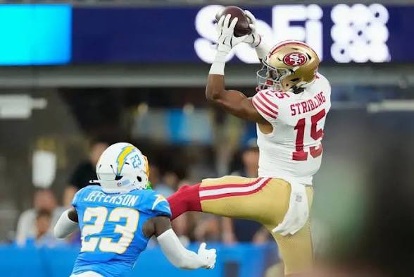RyanLarkinDFS's tweet photo. Two weeks ago De'Zhaun Stribling wasn’t a consideration for most people in fantasy drafts 

Yesterday I traded up to draft him at pick 97.

24 hours later that feels like absurd value

One of the all time preseason explosions for a rookie. Trending towards being a top 50 pick📈 https://t.co/XmJsR1k4w3