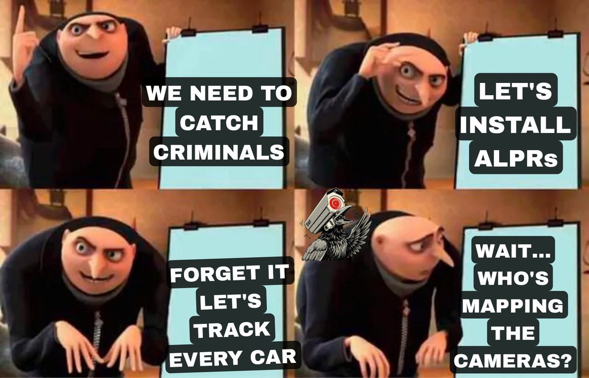 visionxbtc's tweet photo. "It’s for catching criminals" they said

Meanwhile: scan every plate, log every location, keep the whole network running quietly

So we started mapping the cameras instead haha 🌝

DeFlock the streets 🐦‍⬛ 
#DeFlockMe
@AgainstALPRs https://t.co/MmQe0H5lvv