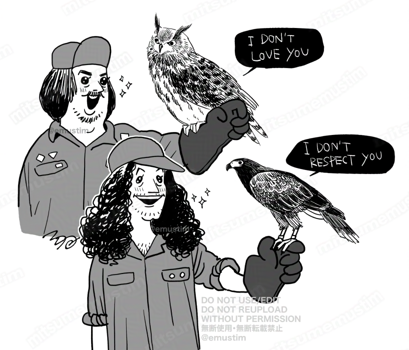 emustim's tweet photo. Birds of prey don’t love you
#GameGrumps #mitsumesart https://t.co/NckezPam9h