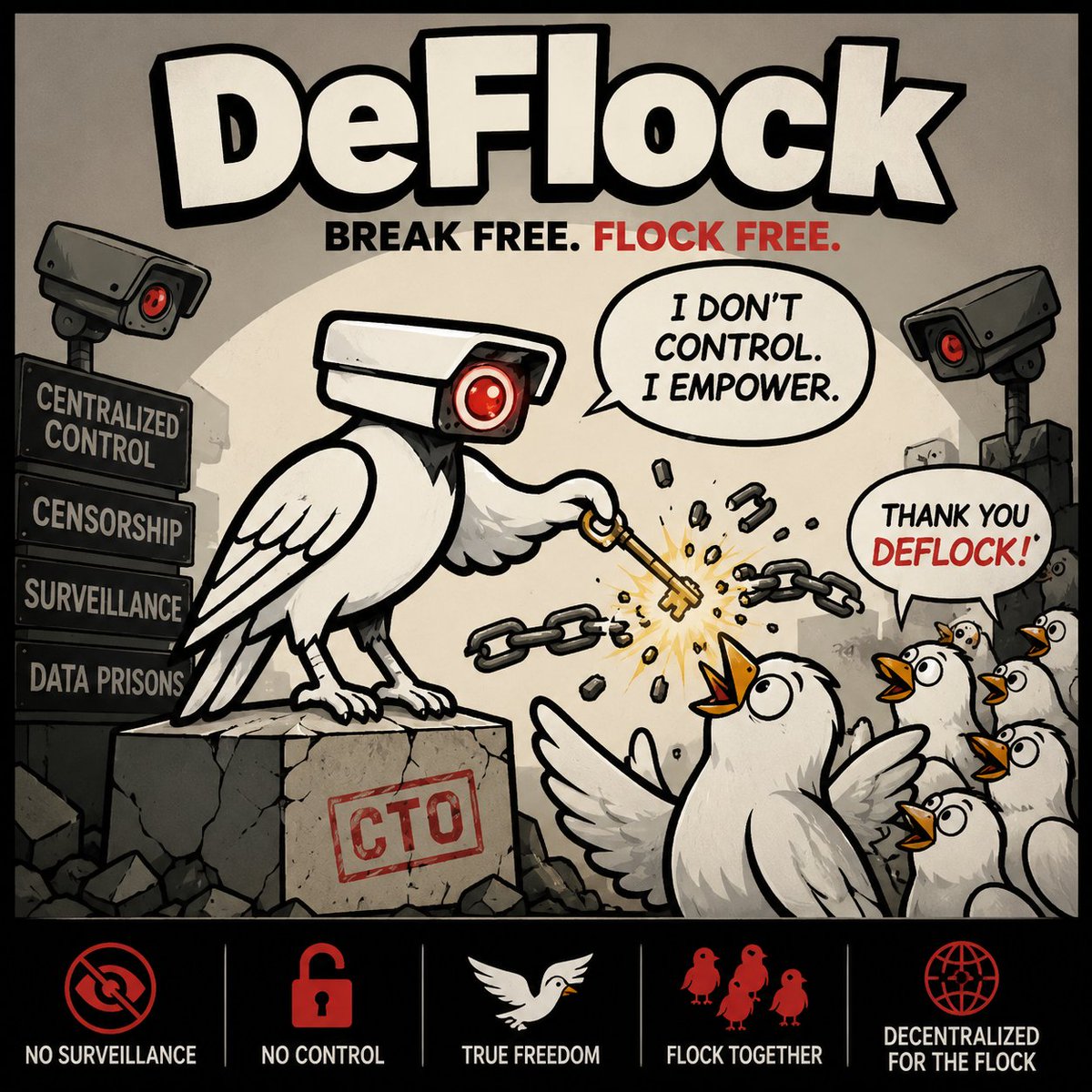 payybase122's tweet photo. DeFlock 🐦
Break free. Flock together.
No control. No surveillance. Just freedom. 🔓
$DeFlock The flock is free.🚀
#DeFlockMe @AgainstALPRs https://t.co/ZvcZNYcolN