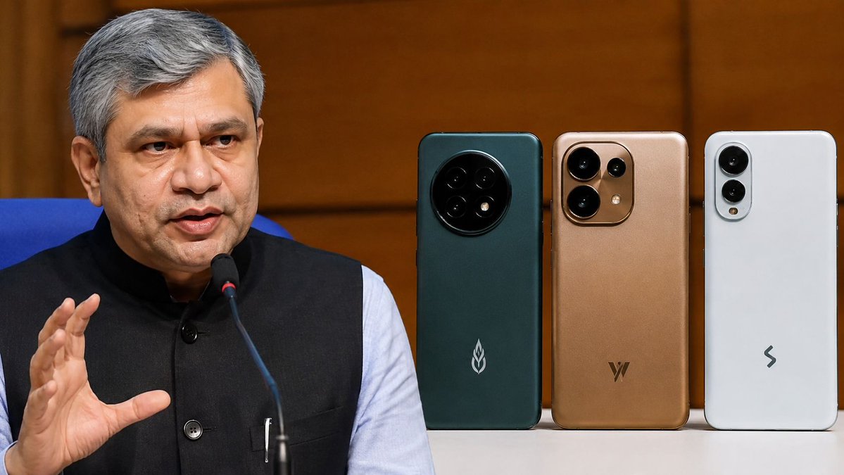 IndianTechGuide's tweet photo. 🚨 “I see three potential Indian smartphone players coming up in the next 10-14 months in India.”

- Minister Ashwini Vaishnaw. https://t.co/U85tTIlPS7