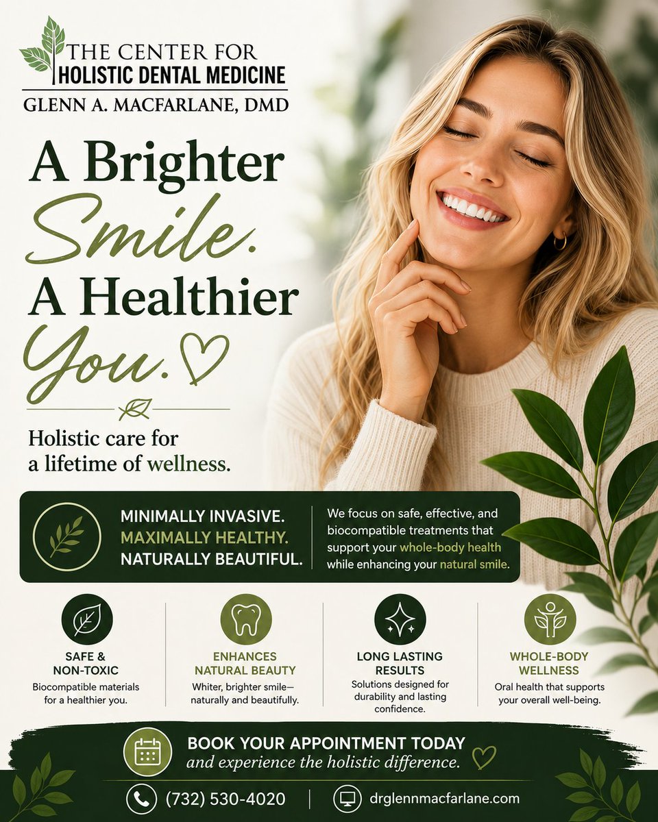 MacFarlaneDMD's tweet photo. Ready for a brighter, more confident smile? ✨🦷

Explore personalized teeth whitening designed to enhance your natural smile.

📞 (732) 530-4020 | 💻 https://t.co/7CBmRwjWjM

#TeethWhitening #HolisticDentistry #BrighterSmile https://t.co/MpwhPUgFBk