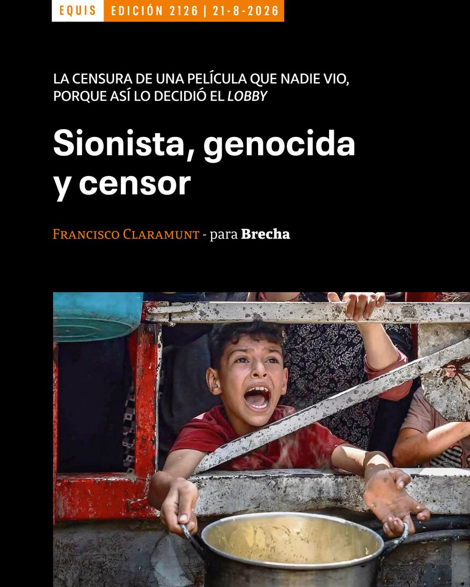 SemanarioBrecha's tweet photo. 📰 Sionista, genocida y censor

La censura de una película que nadie vio, porque así lo decidió el lobby

🖋️ Francisco Claramunt
📸 Fotograma de La gran Palestina

Lectura libre

https://t.co/8bEKCPr3CN https://t.co/tLiFIZGnkA
