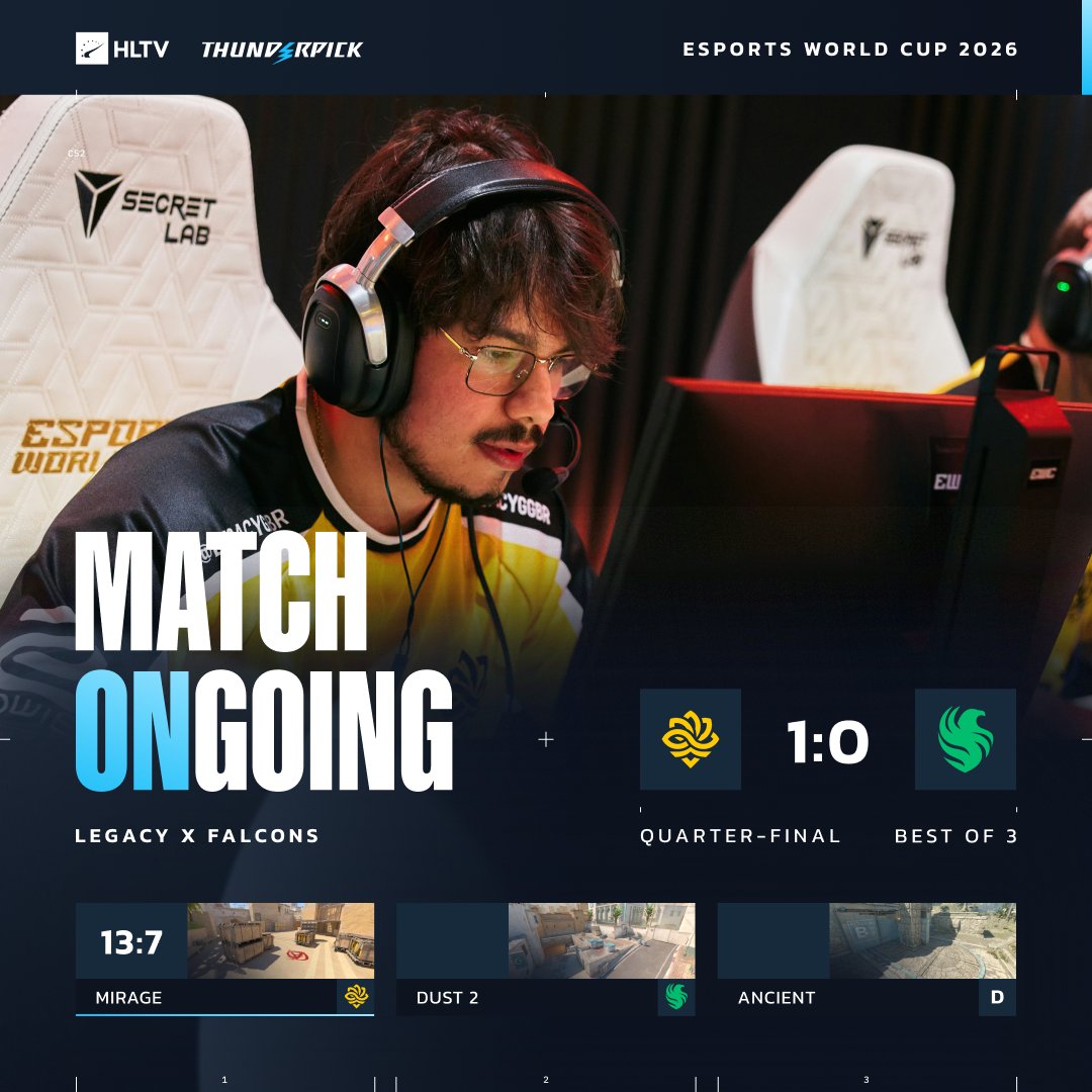 HLTVorg's tweet photo. Legacy hand Falcons their first map loss at EWC https://t.co/1gPKNBOoEU