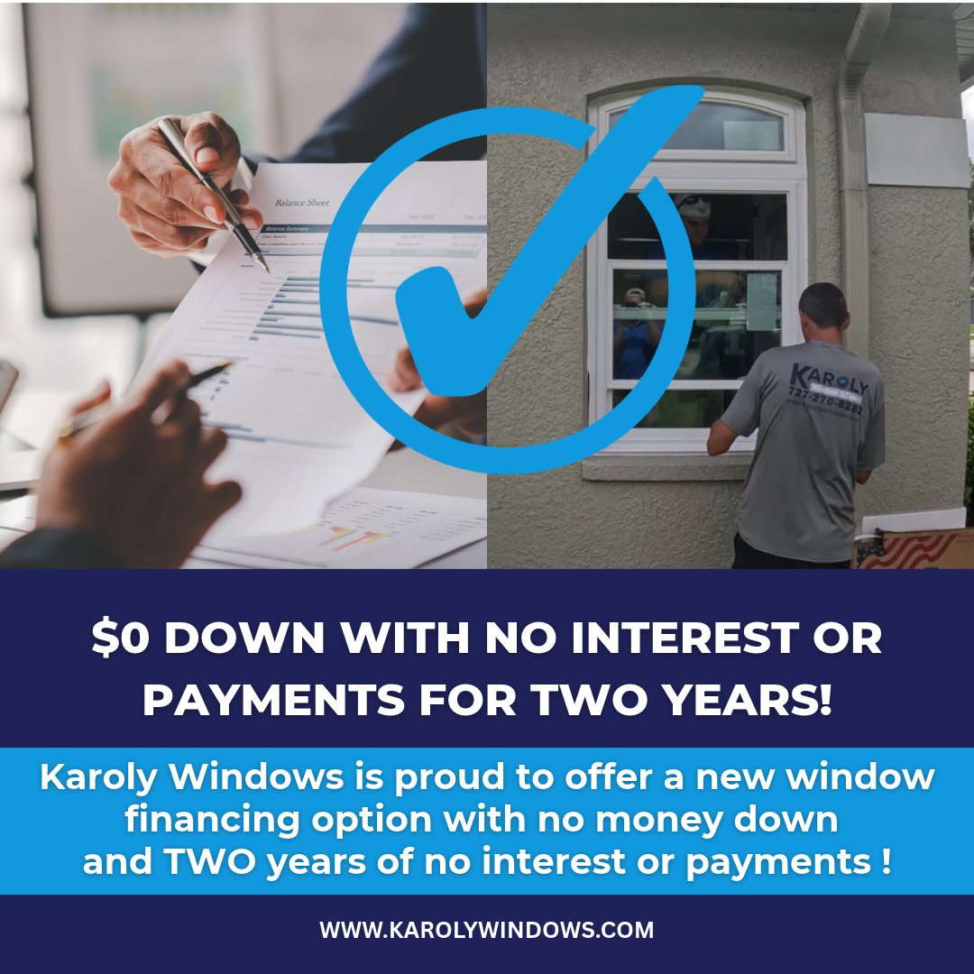 karolywindows's tweet photo. Get #NewWindows with #NoMoneyDown and #NoInterest and #NoPayments for TWO years from the date of purchase! Make protecting your home with #ImpactWindows easier and more affordable than ever! Contact Karoly for more info:
https://t.co/FExG5J4wPt https://t.co/InmVMNA4ql