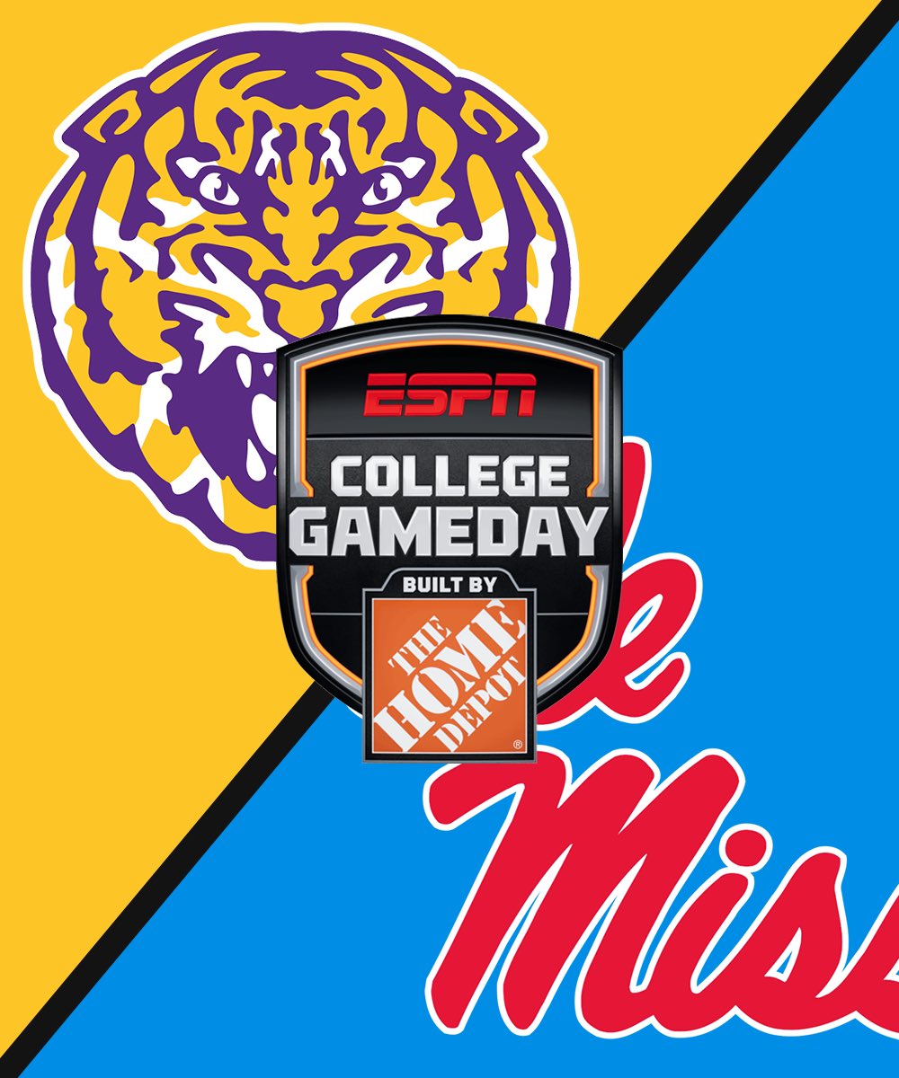 CFBKings's tweet photo. College Gameday has officially announced that they will be heading to Oxford, MS for LSU at Ole Miss in Week 3.

First three shows:
• Clemson at LSU
• Ohio State at Texas
• LSU at Ole Miss https://t.co/kcsNqP47V0