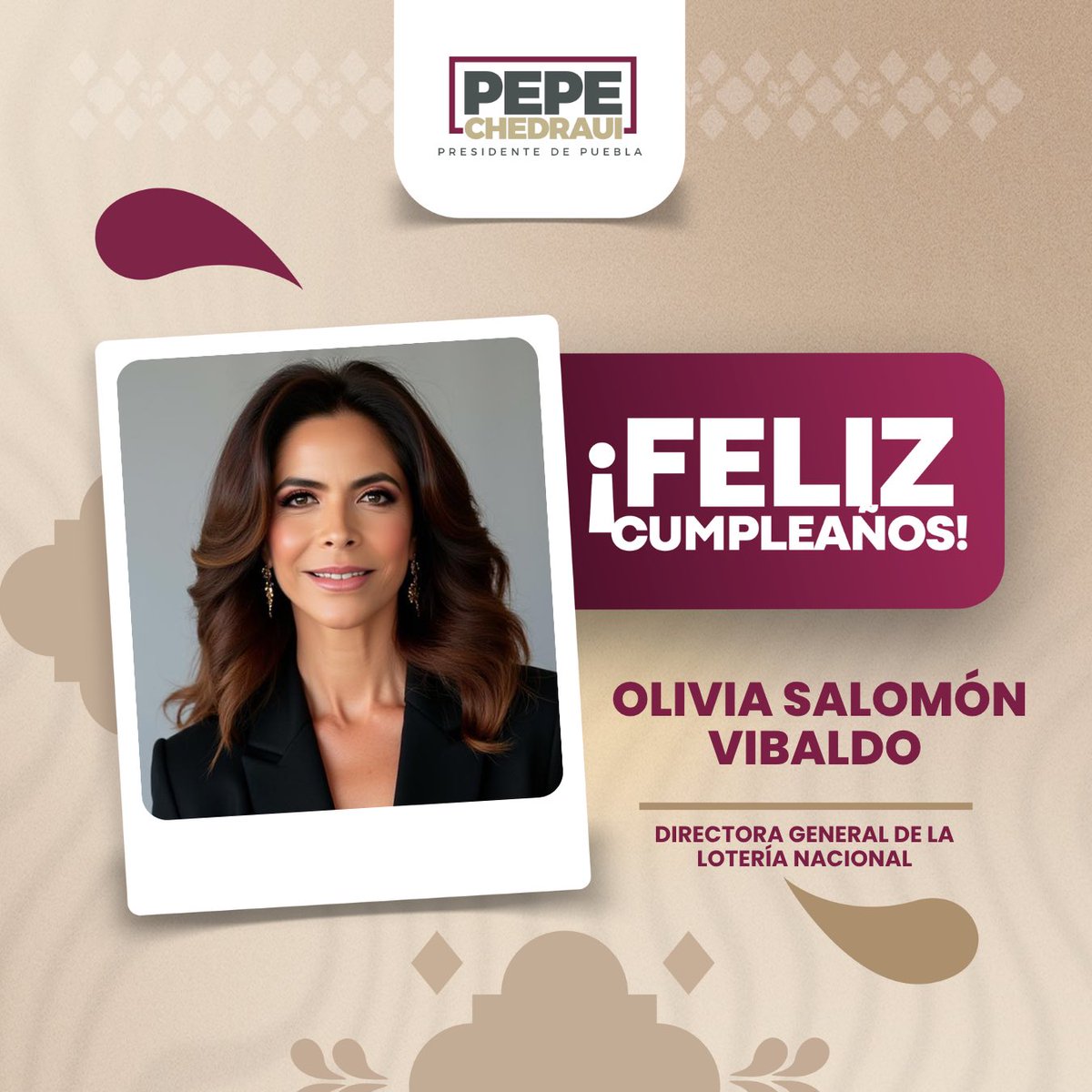 pepechedrauimx's tweet photo. Feliz cumpleaños directora @OliviaSalomonV, que tengas un excelente día. 

Mis mejores deseos siempre, te mando un fuerte abrazo. https://t.co/TLWuHODSAH