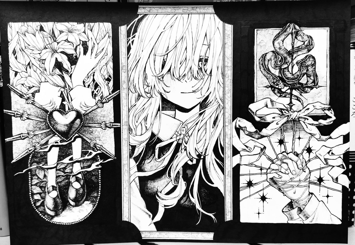 nic0nico_nicori's tweet photo. ペン画が上手かった時の絵　見て〜 https://t.co/HYjc5lGbu0