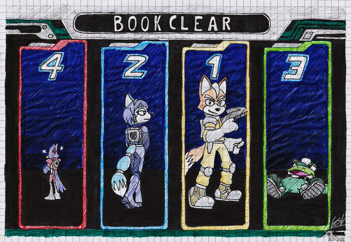 NintenMessenger's tweet photo. "Guess that's that."
Another Sketchbook complete!
#StarFox #StarFoxAssault #StarFoxFanart #FoxMcCloud #Krystal #SlippyToad #FalcoLombardi #Fanart #TraditionalArt https://t.co/sxPvQWg2QS