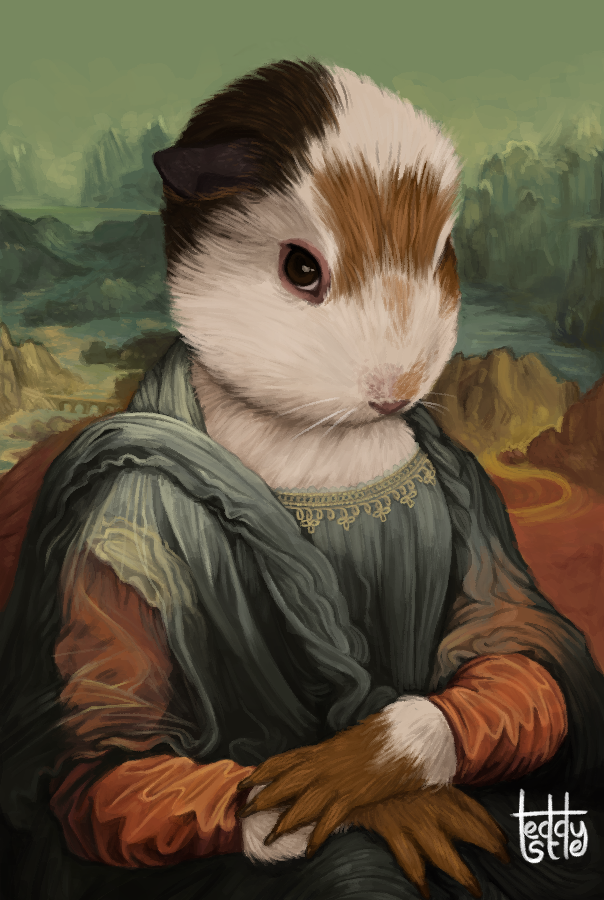 teddystleart's tweet photo. Guinea pigs in the Louvre? It's more likely than you think! (V.2) #classicalpainting #historicart #guineapig https://t.co/kuwO0cdxWJ
