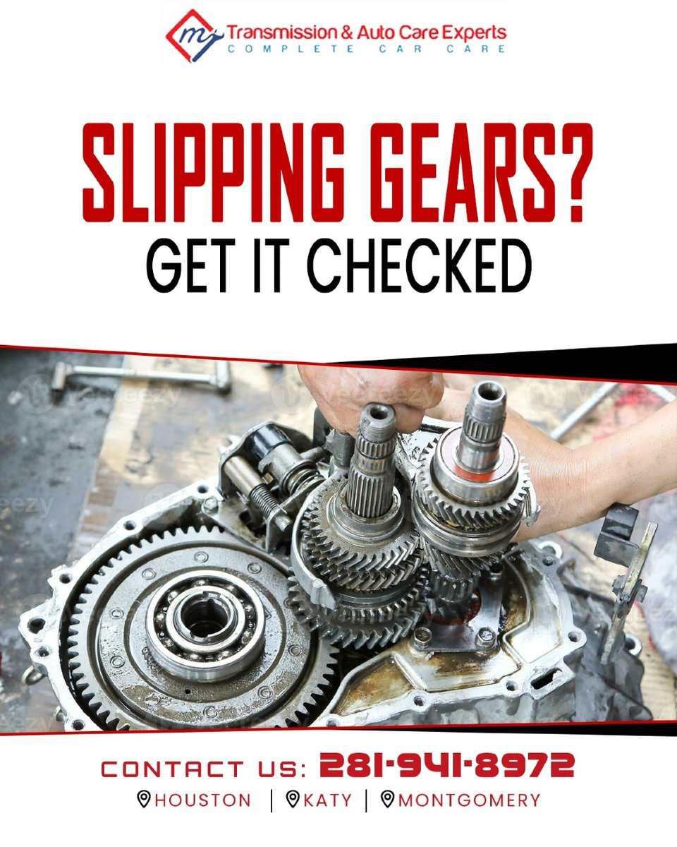 MyTransmissionX's tweet photo. Slipping gears? Get it checked.

If your vehicle is slipping between gears, don’t ignore the warning sign. Early diagnosis can help identify the problem before it turns into a major and costly transmission repair.

#TransmissionExperts #AutoRepairHouston #CarMaintenance https://t.co/qMr55NDnOy