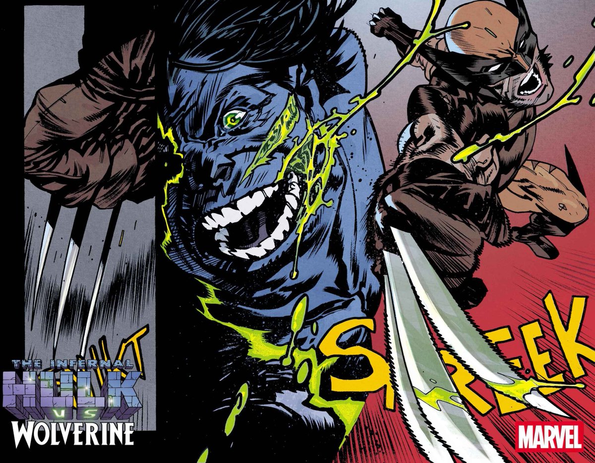 AIPTcomics's tweet photo. EXCLUSIVE 💥 #Wolverine is coming for Infernal Hulk.

Logan infiltrates the Father of Horrors’ sanctuary, Jubilee joins the mission, and more. 🩸

Infernal Hulk vs. Wolverine #1 kicks off September 23rd by @PhillipKJohnson &amp; @scharf_jonas! #XMen

Preview:
https://t.co/RsWX15jEU7 https://t.co/5WXAydRlnN