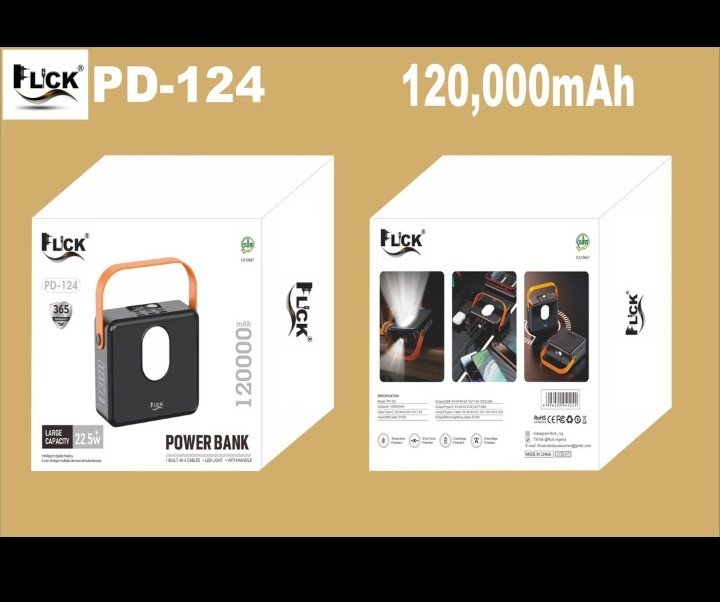 hennydigit1's tweet photo. Get this flick powerbank 100,000mah
120,000mah 
Free delivery 💯 https://t.co/PDsqEwSdla