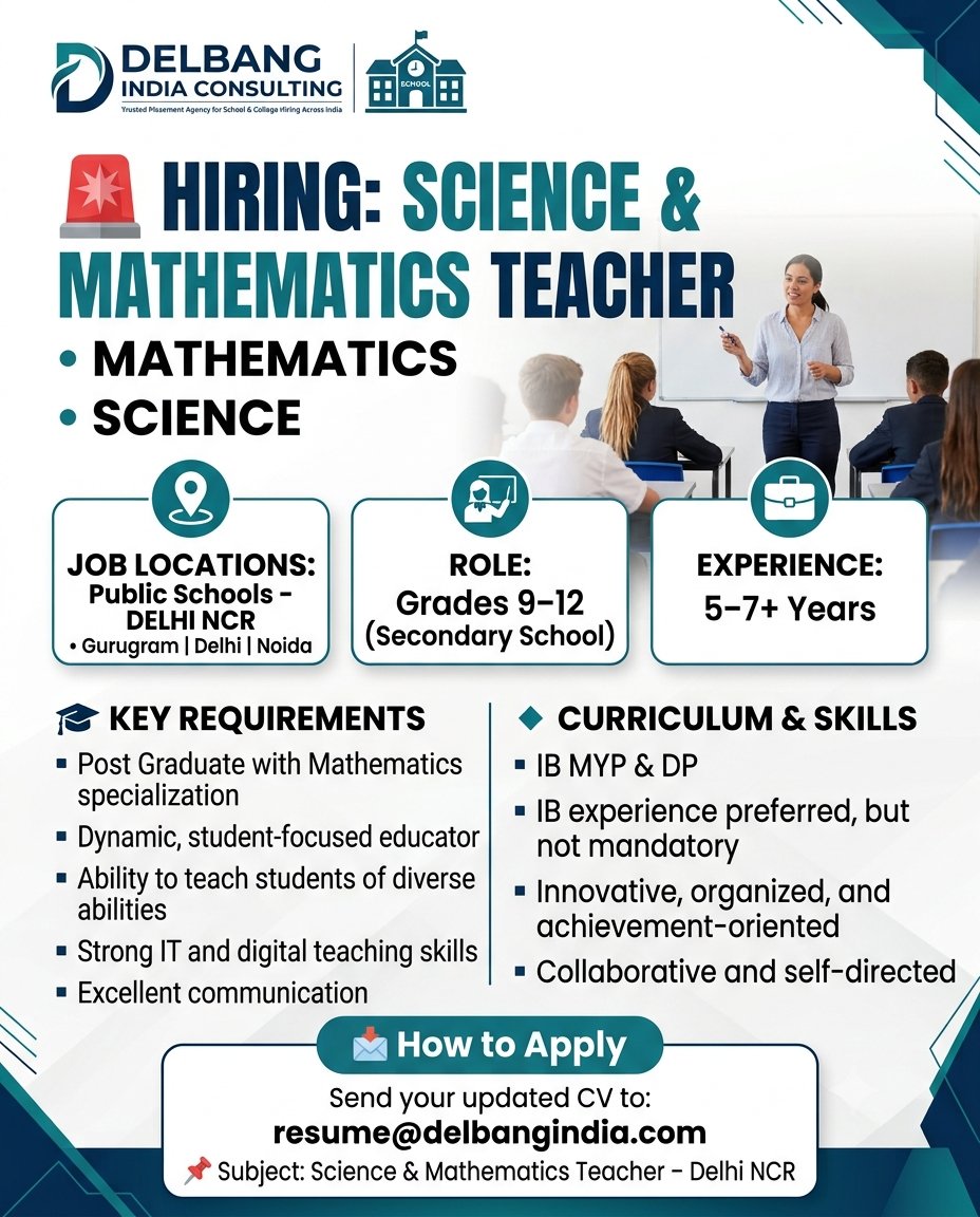 Brajesh31885003's tweet photo. #Hiring #MathTeacher #MathematicsTeacher #ScienceTeacher #IBTeacher #IBMYP #IBDP #SecondarySchool #TeacherJobs #TeachingJobs #GurugramJobs #DelhiJobs #NoidaJobs #DelhiNCRJobs #SchoolJobs #EducationJobs #DelbangIndiaConsulting https://t.co/ITi6bzYGgi