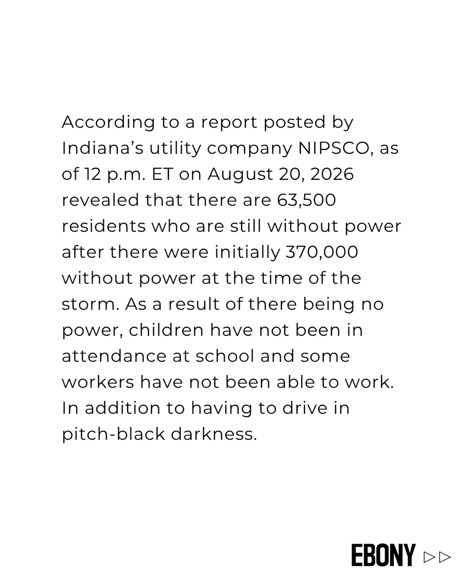 EBONY's tweet photo. Thousands of Gary, Indiana residents remain without power... disrupting work, school and everyday life as locals turn to social media to make sure their stories aren't overlooked. 🖤

Tap the link for more on what we know so far: https://t.co/S7KoivQlvS https://t.co/ieunMs9SLv