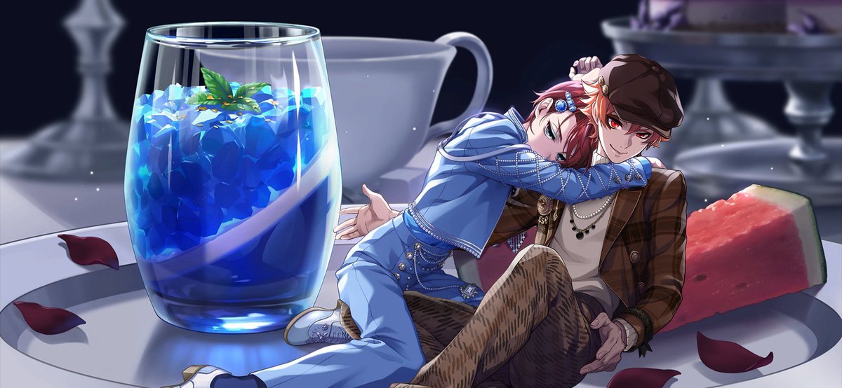 writesology's tweet photo. the queen of heartslabyul and his ever faithful card soldier 🌹❤️ https://t.co/JkTpswsxkk