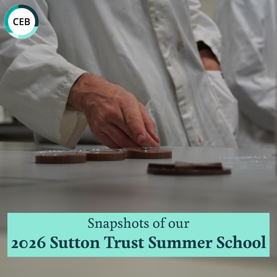 cebcambridge's tweet photo. Learning can be delicious 🍫
This week, we welcomed Sutton Trust students to CEB to design custom chocolate bars!
🧪⚙️🌱🔋
#ChemicalEngineering #Biotechnology #SuttonTrust
@suttontrust https://t.co/gD0RRfv4Pt