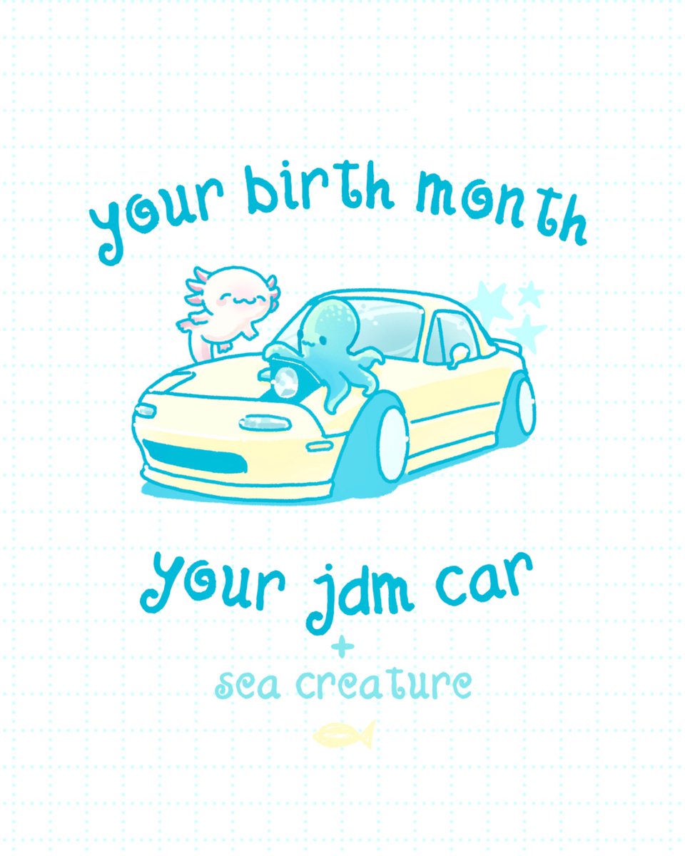 avmiibo's tweet photo. your birth month, your jdm car + sea creature 🪼 https://t.co/s0rt6DkqBI
