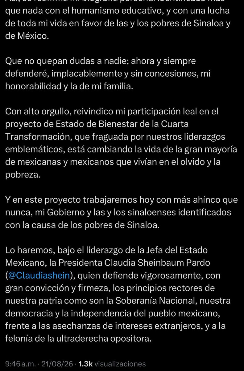 pedroferriz3's tweet photo. Así con total impunidad después de más de 111 días de licencia @rochamoya_ regresa a ser gobernador del Estado de Sinaloa

@Claudiashein te acabas de dar un balazo en la rodilla

Y nos acabas de demostrar otra vez lo que son

Una pandilla de criminales

Ya sabemos, por qué te enfermaste
