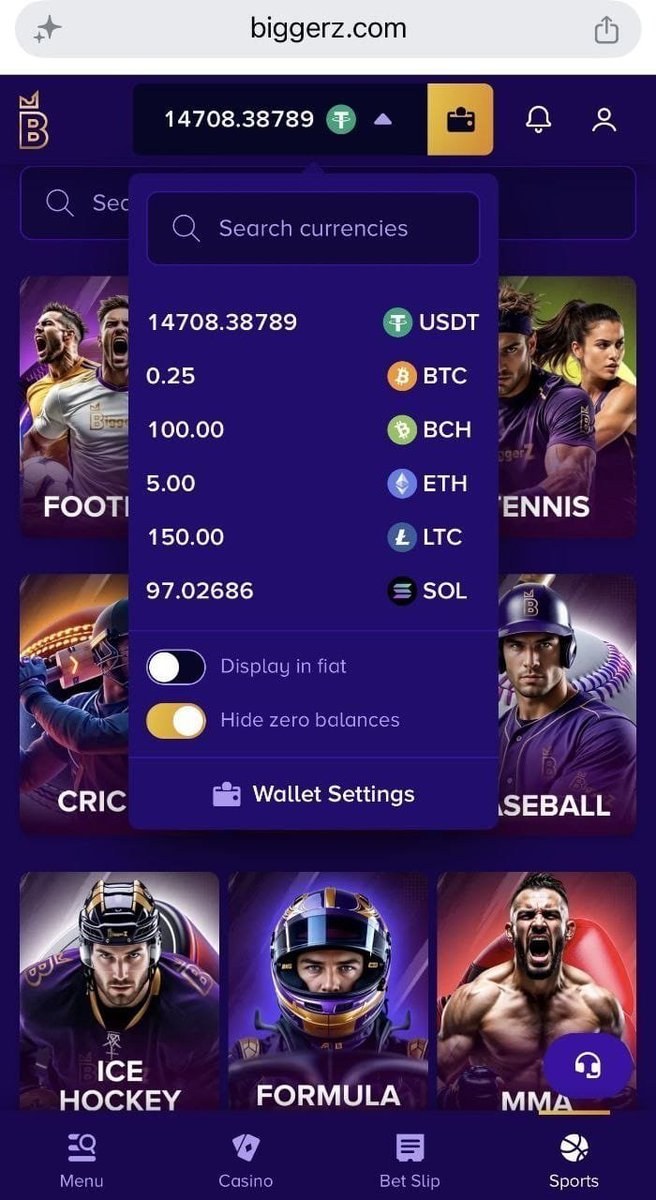 ShoronOnTop's tweet photo. ngl having this many crypto options in one wallet is kinda nice 😭 BiggerZ VIP experience feels built for people moving serious volume https://t.co/URa6bwL8CX